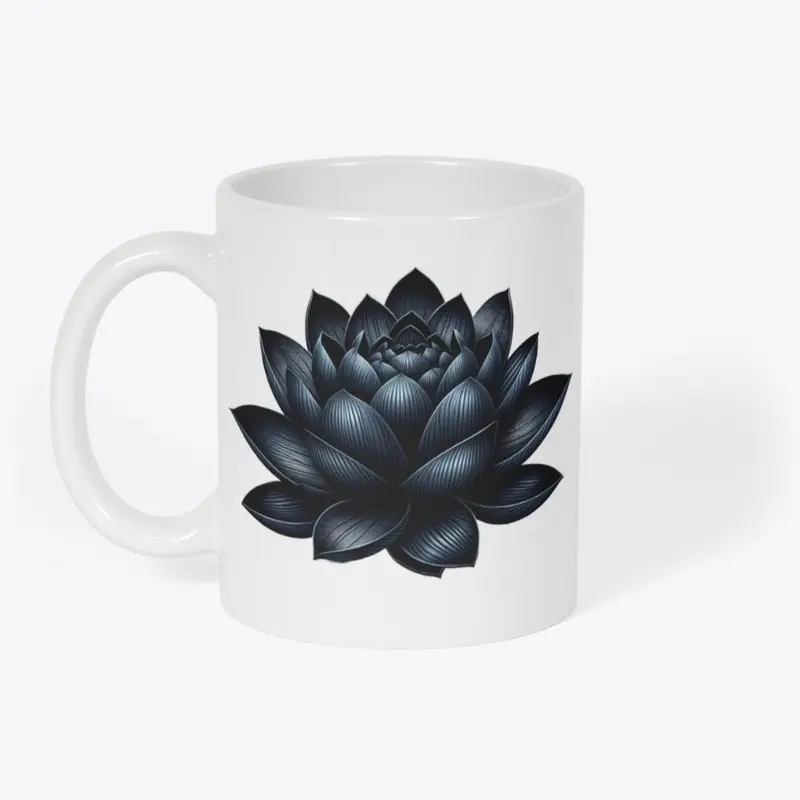 Black Lotus Flower Coffee Mug